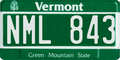 VT license plate NML843