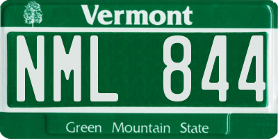 VT license plate NML844