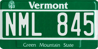 VT license plate NML845