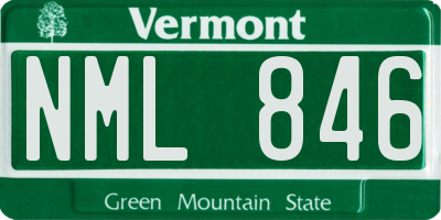 VT license plate NML846