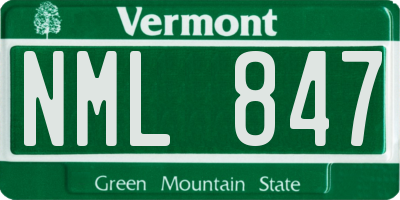 VT license plate NML847