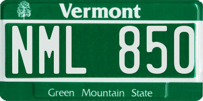 VT license plate NML850