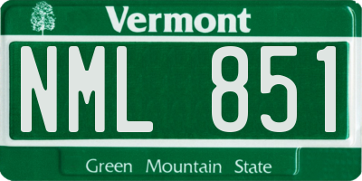 VT license plate NML851
