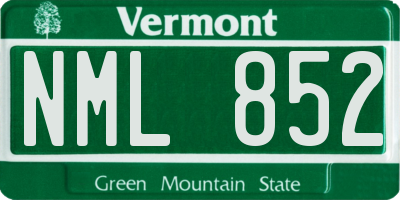 VT license plate NML852