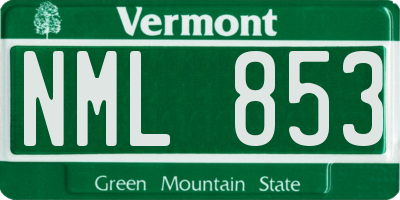 VT license plate NML853