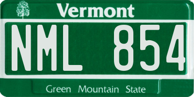 VT license plate NML854