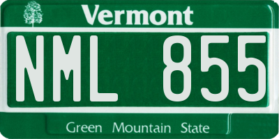 VT license plate NML855