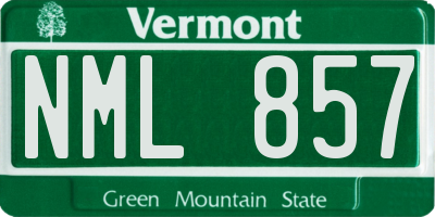 VT license plate NML857