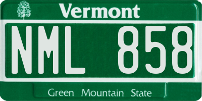 VT license plate NML858