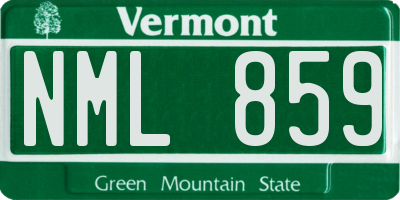 VT license plate NML859