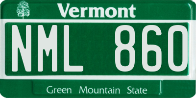 VT license plate NML860