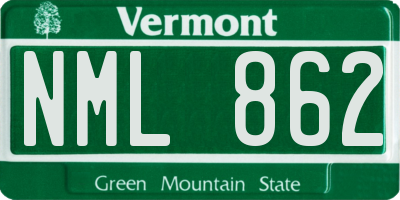 VT license plate NML862