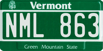 VT license plate NML863