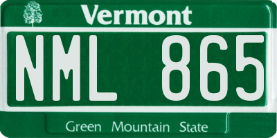VT license plate NML865