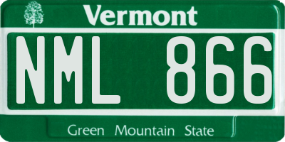 VT license plate NML866