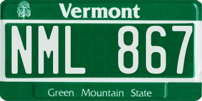 VT license plate NML867