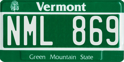 VT license plate NML869