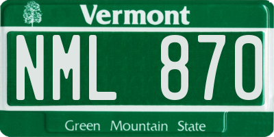 VT license plate NML870