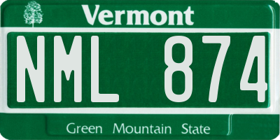 VT license plate NML874