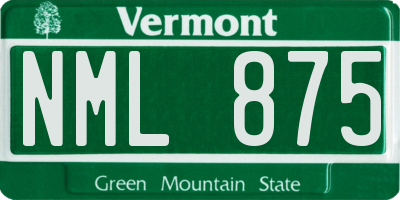 VT license plate NML875