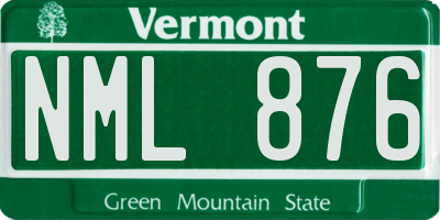 VT license plate NML876