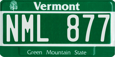 VT license plate NML877