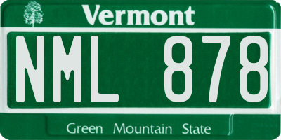 VT license plate NML878