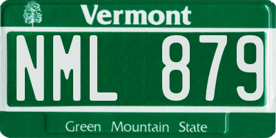 VT license plate NML879