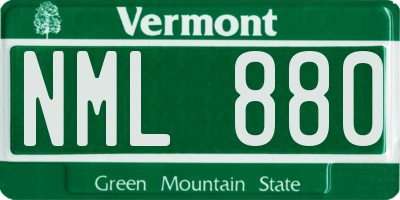 VT license plate NML880