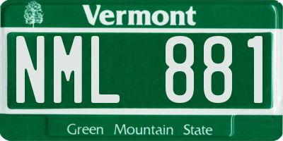 VT license plate NML881