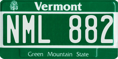 VT license plate NML882