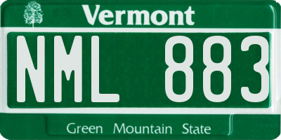 VT license plate NML883
