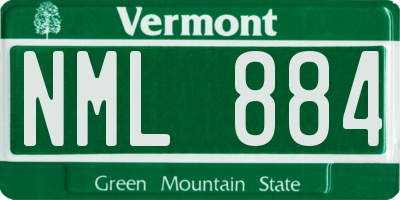 VT license plate NML884