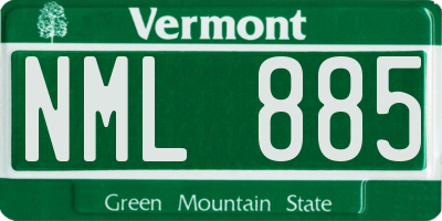 VT license plate NML885