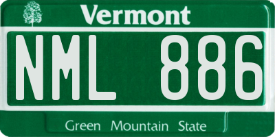 VT license plate NML886