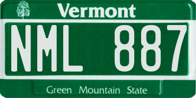 VT license plate NML887