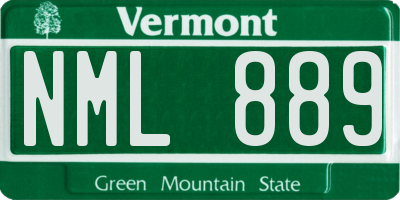 VT license plate NML889