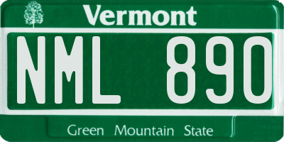 VT license plate NML890