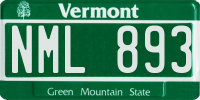 VT license plate NML893