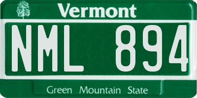 VT license plate NML894