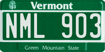 VT license plate NML903
