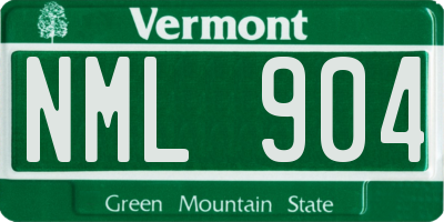 VT license plate NML904