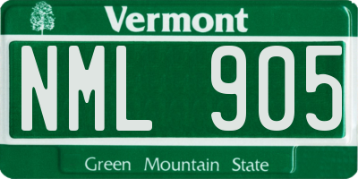 VT license plate NML905