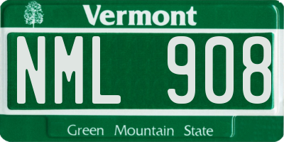 VT license plate NML908