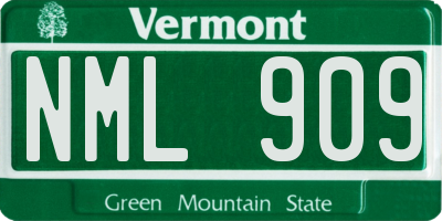 VT license plate NML909