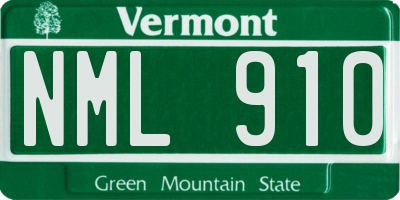 VT license plate NML910