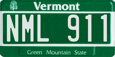 VT license plate NML911