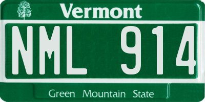 VT license plate NML914