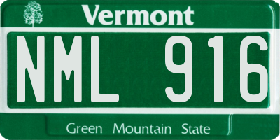VT license plate NML916