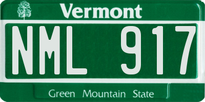 VT license plate NML917